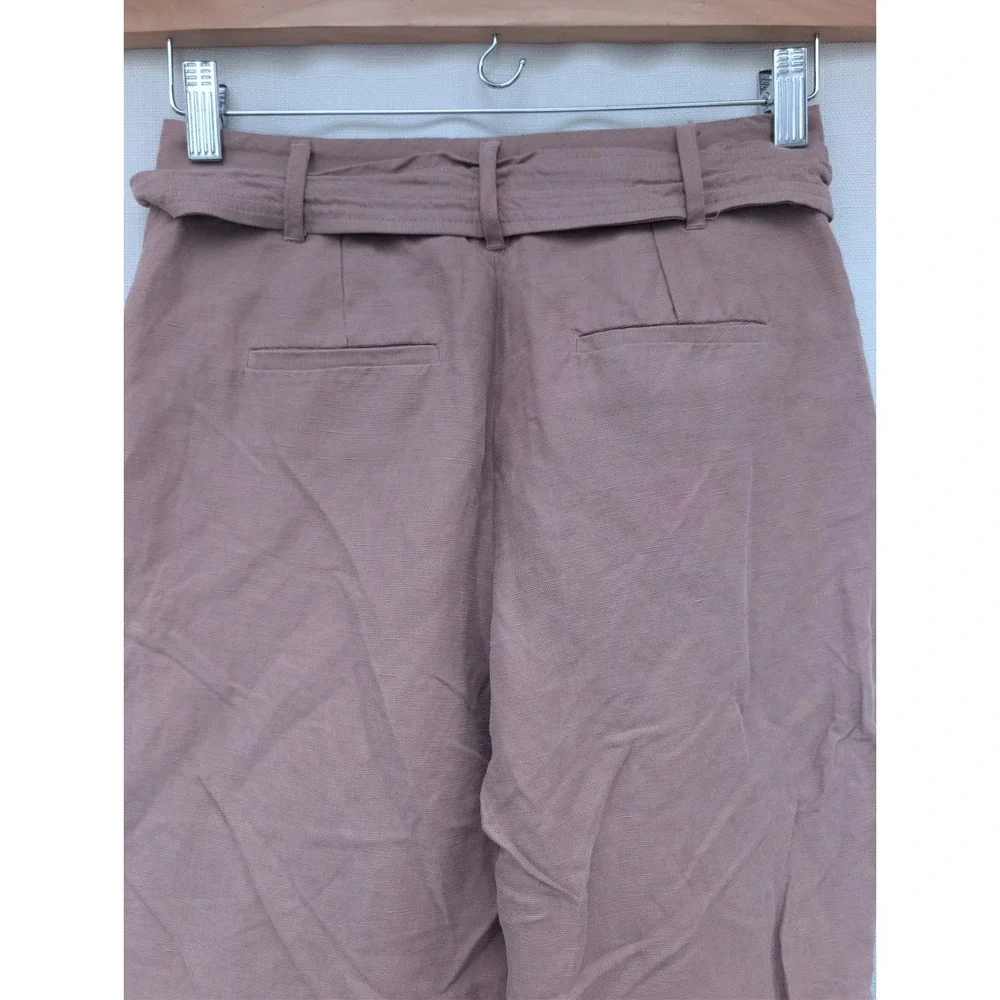 WILFRED Jallade Pants Womens 4 Brown Linen Quiet Luxury Minimalist Officecore